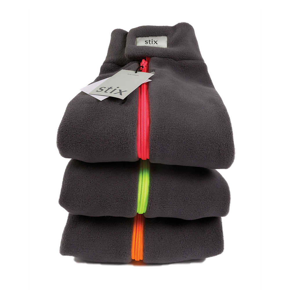 Whippet Four Legged Dog Coat X Small – Charcoal – Neon Orange – Stix & Co