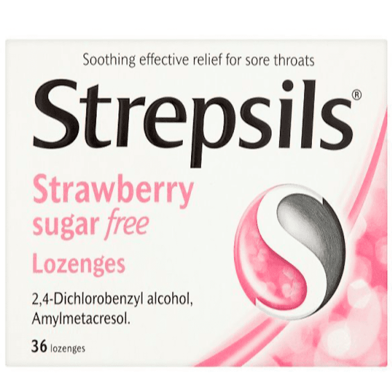 Strepsils Strawberry Sugar Free Lozenges 36 – Caplet Pharmacy