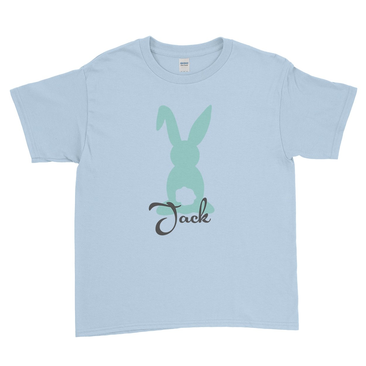 Personalised Name Happy Easter T-Shirt For Kids Bunny Face Rabbit Ears T-Shirt, XL (12-14 Years) / Black – Ai Printing