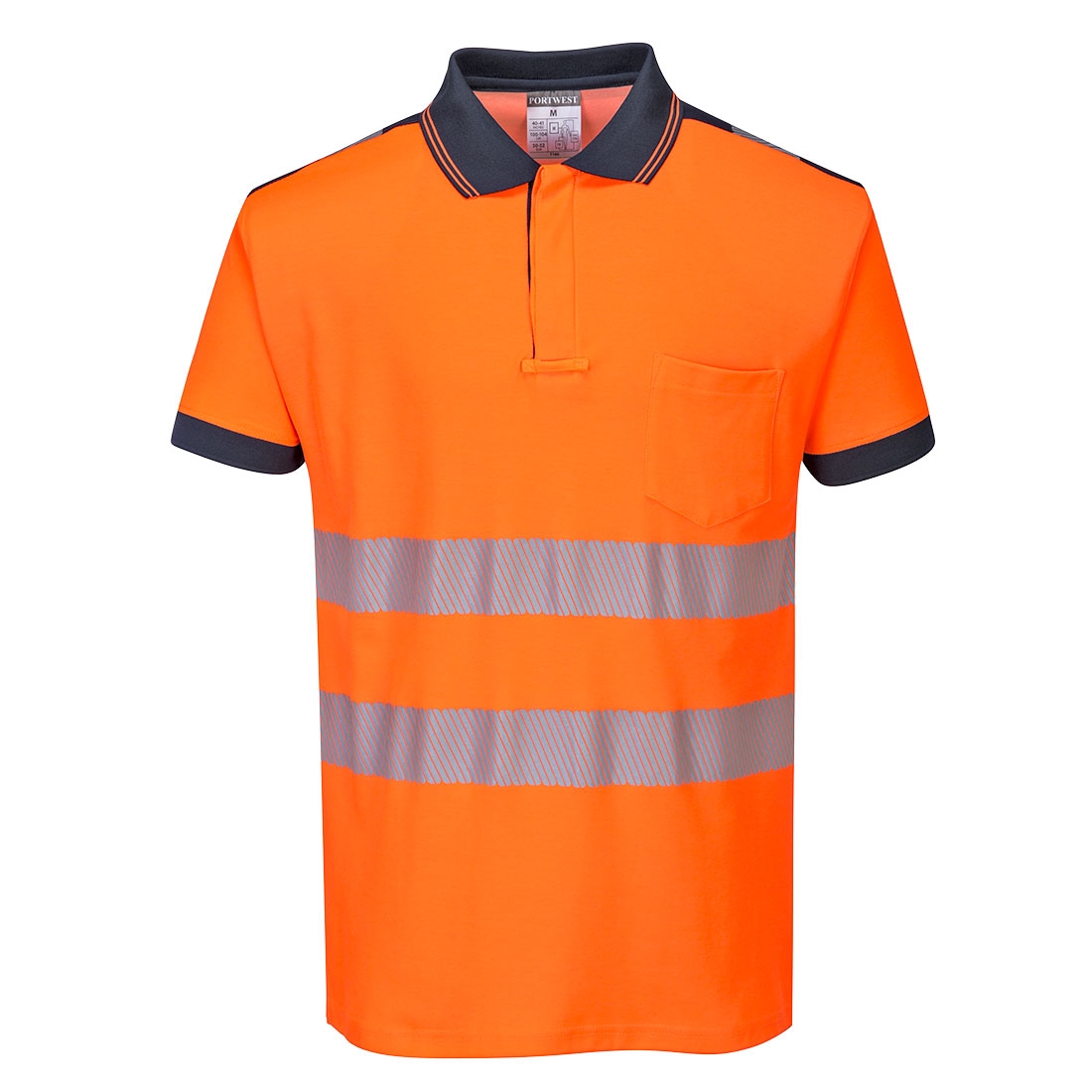 Hi-Vis Polo Shirt S/S Orange/Navy – Work Safety Protective Equipment – Portwest – Regus Supply