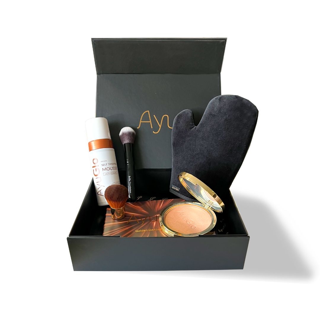 AyuGlo Tanning Bundle AyuGo Mousse Tan – Medium Dark – Vegan Friendly – Suitable For Sensitive Skin – Ayu.ie