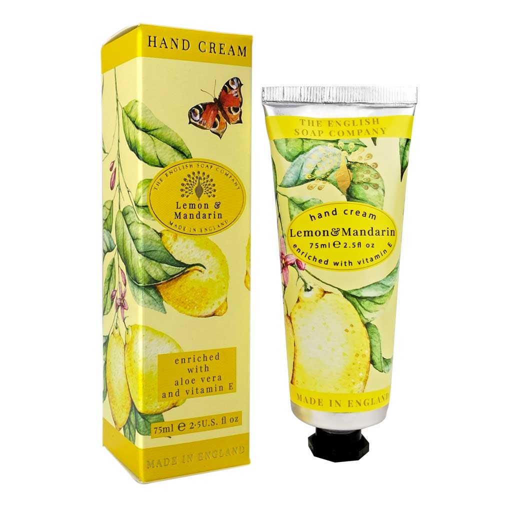 Lemon & Mandarin Hand Cream – 75ml – Vitamin Enriched – Smooth & Aromatic – The English Soap Company