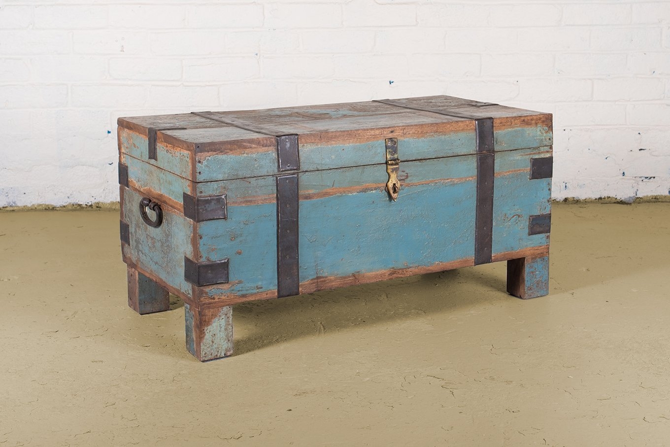 Havana Trunk – Vintage – Blue – Wood – 45 x 91 x 45cm