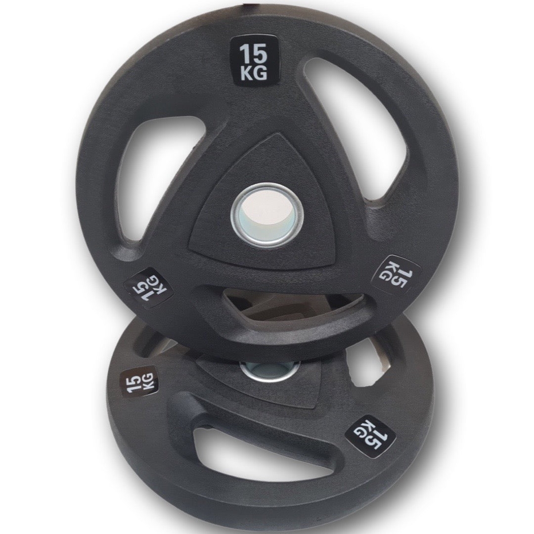 SuperStrong Tri-Grip Olympic Rubber Weight Plates Pair of 15kg – SuperStrong Fitness