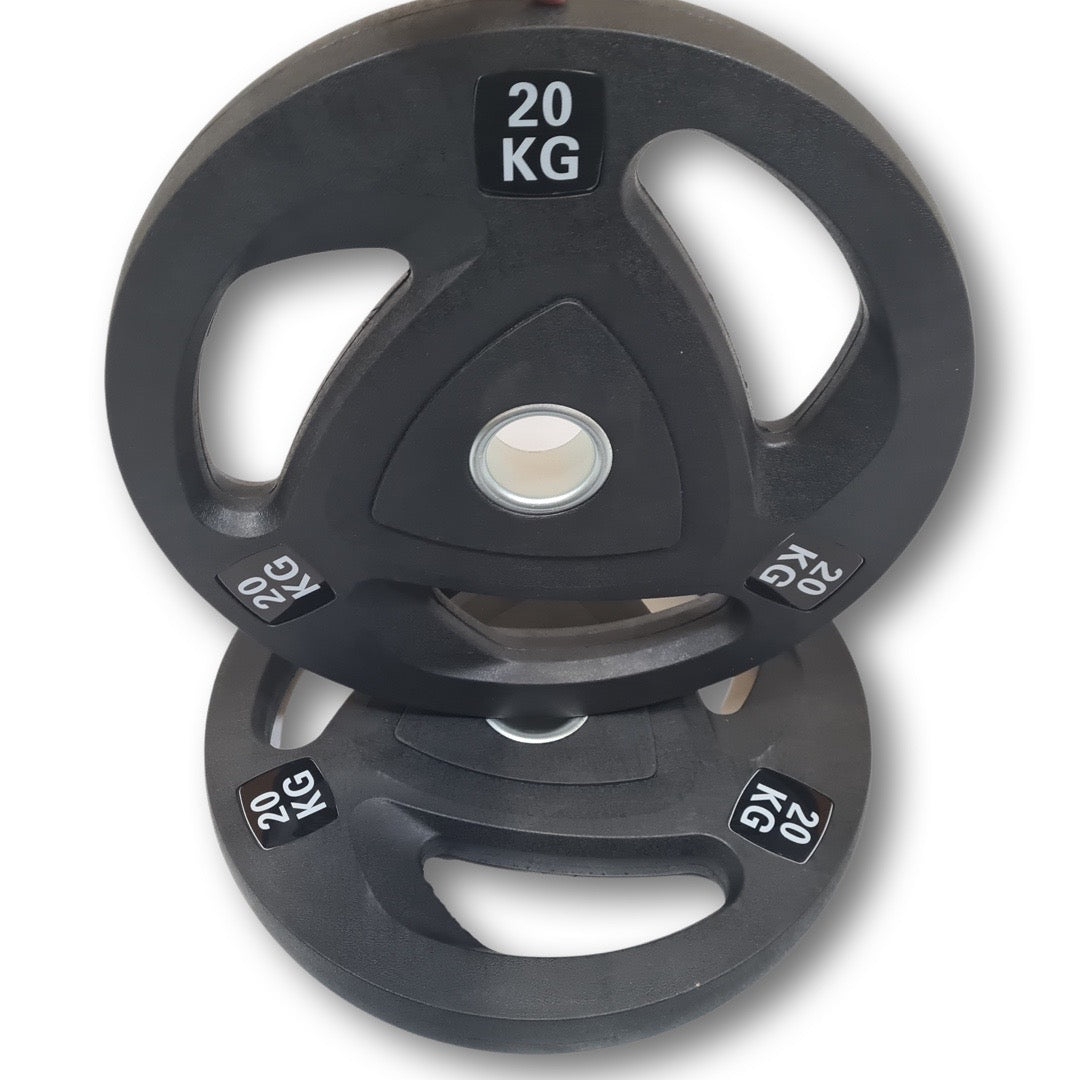 SuperStrong Tri-Grip Olympic Rubber Weight Plates Pair of 20kg – SuperStrong Fitness
