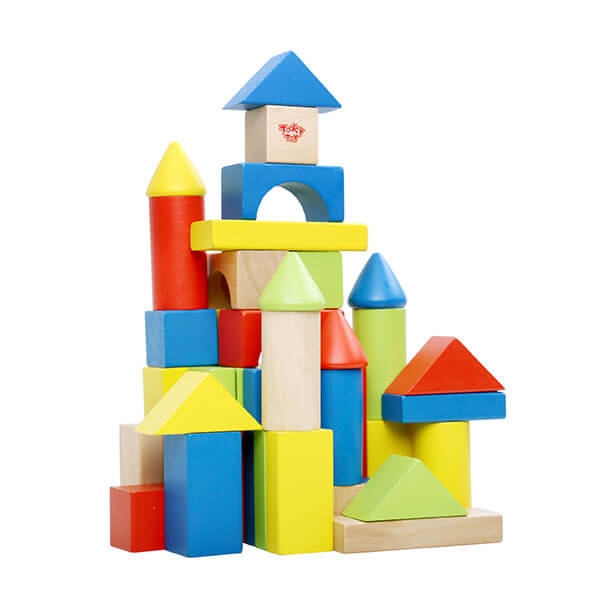 50 Piece Wooden Building Blocks Set – Children’s Toys By Wood Bee Nice