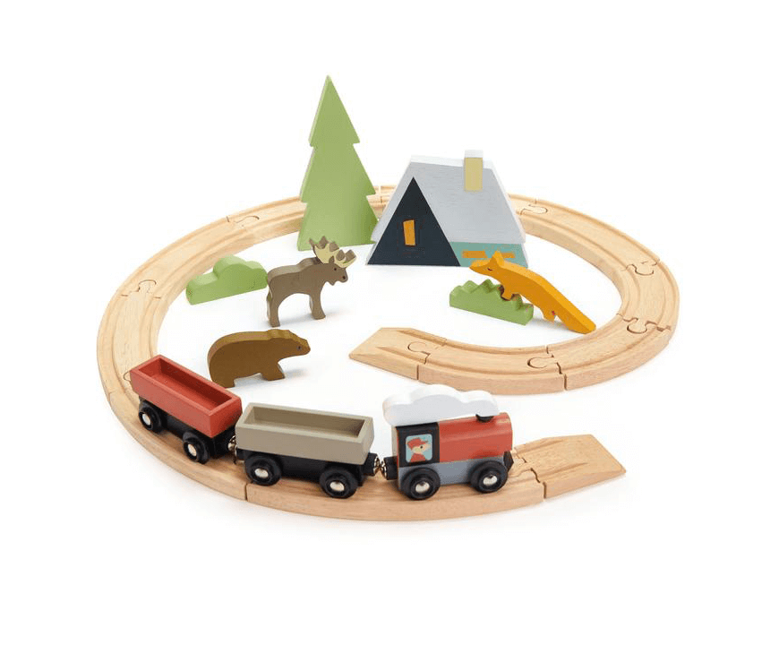 Treetops Train Set – Children’s Toys By Wood Bee Nice