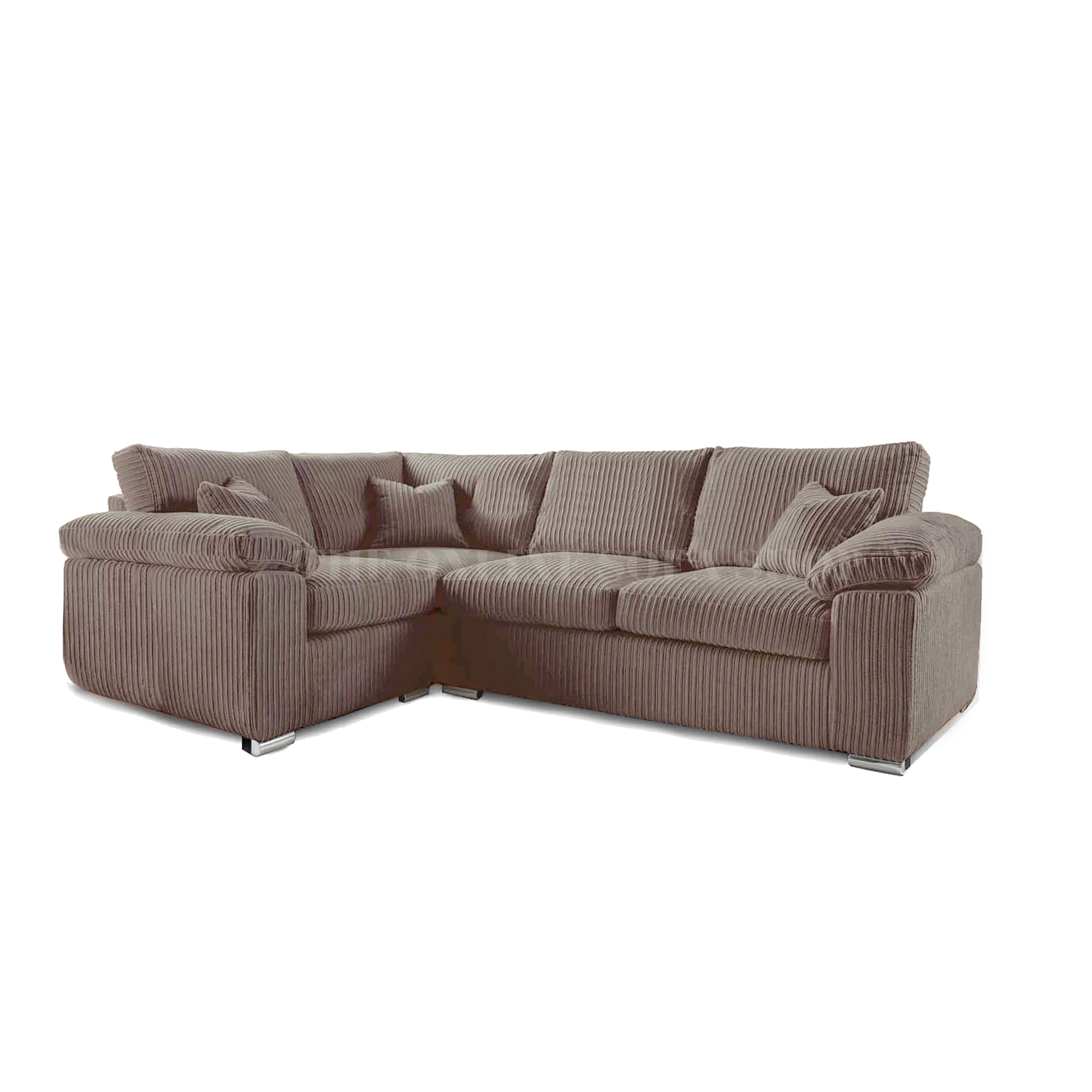 Delta 4 Seater Soft Cord Corner Sofa – Left Hand Facing – Coffee – The Online Sofa Shop