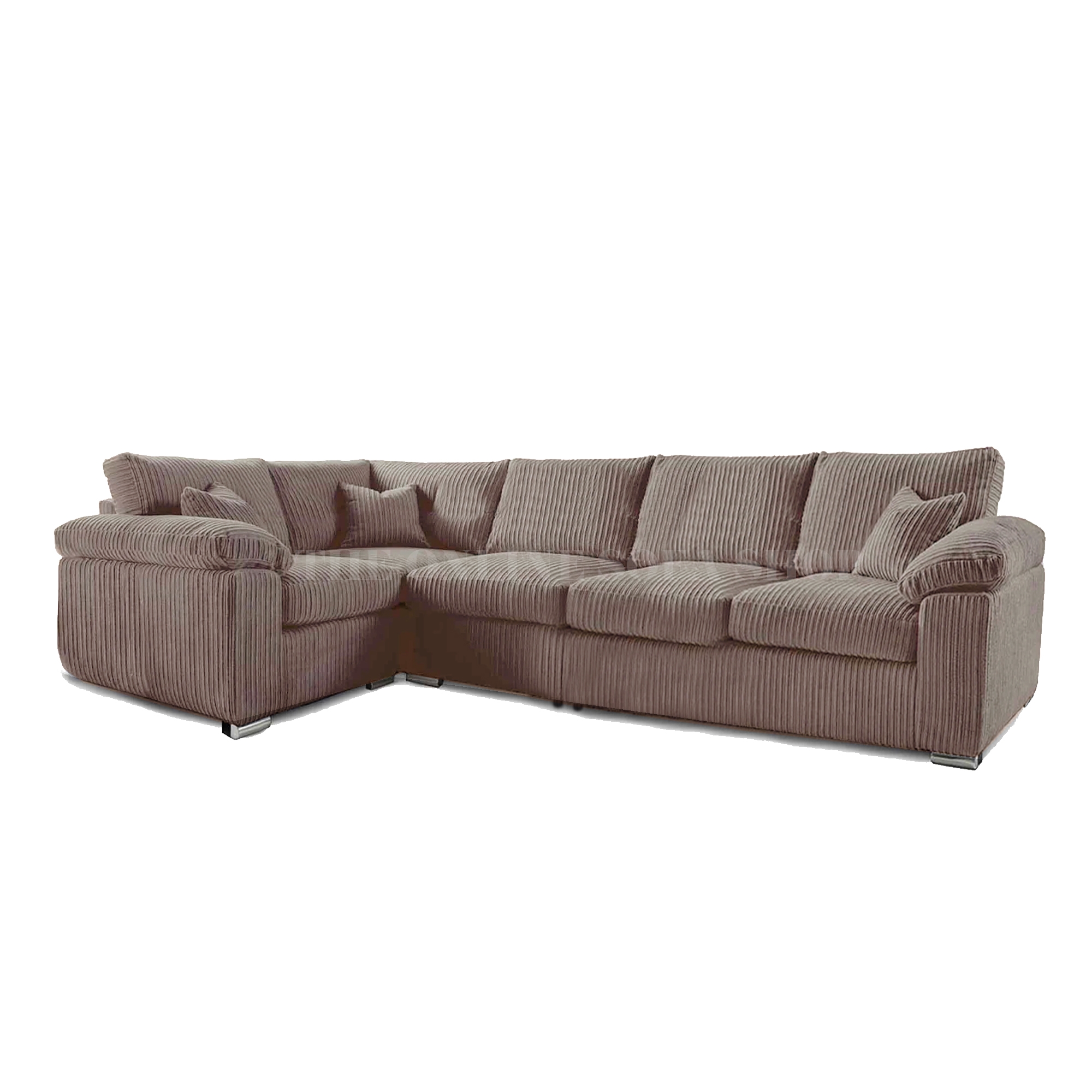 Delta 5 Seater Soft Cord Long Corner Sofa – Left Hand Facing – Coffee – The Online Sofa Shop