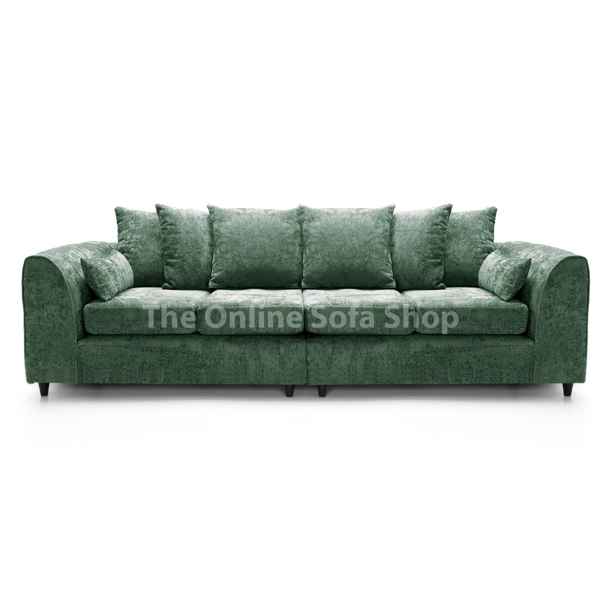 Monaco Chenille Fabric 4 Seater Sofa – Green – The Online Sofa Shop