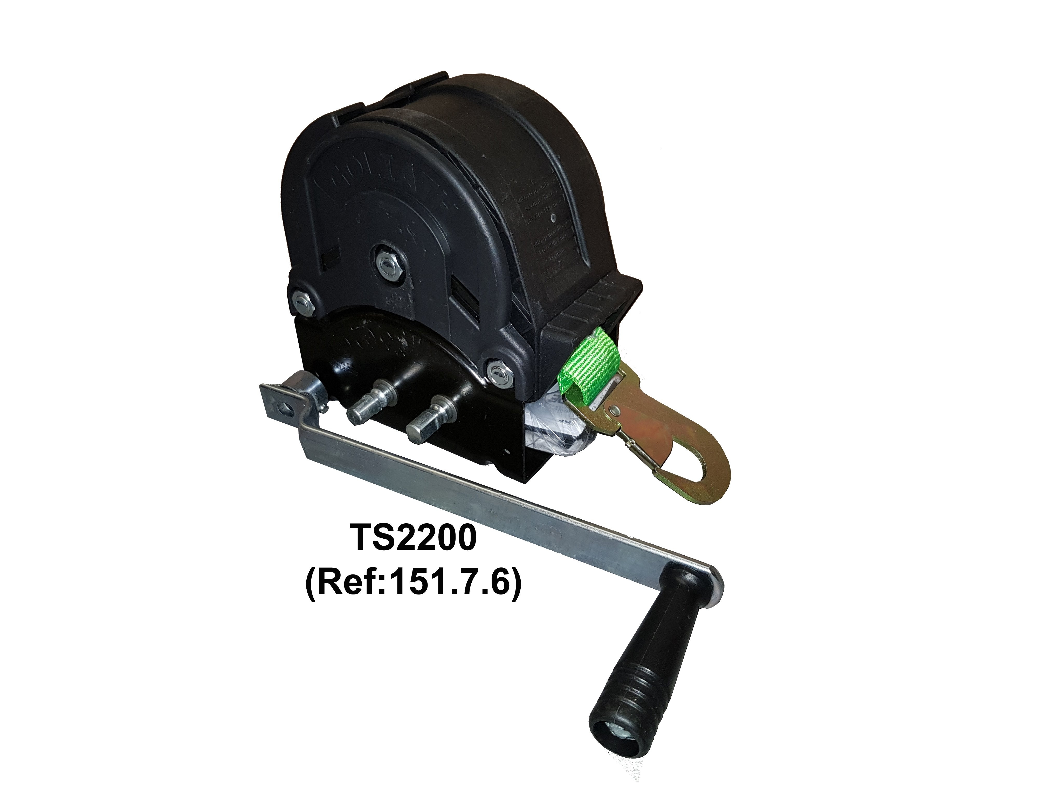 Go-Ts Series Goliath Boat Trailer Security Winch – Complete With Strap And Hook (151.7) – Go-Ts2200 Trailer Winch With Strap And Hook 2200kg Ref:151.7.6 – Trailer Winch – Black – Steel