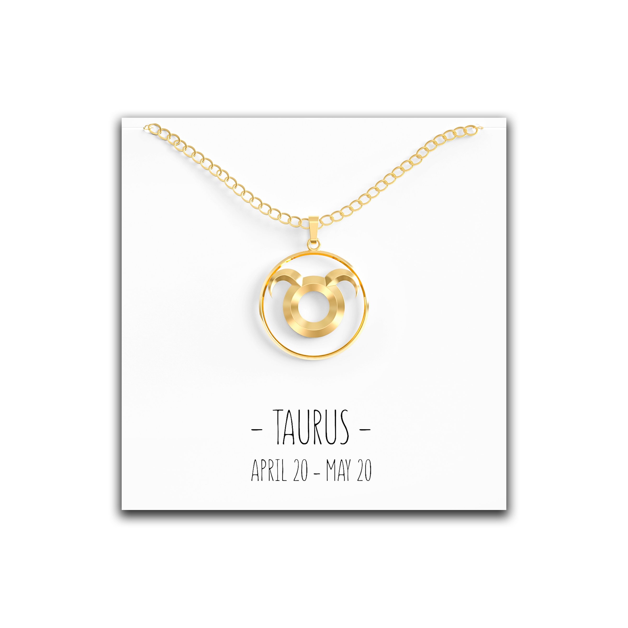 Taurus Zodiac Necklace – Silver, Rose Gold & Gold Gold – Happy Kisses