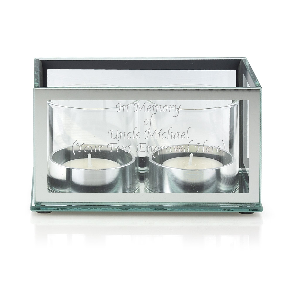 Glass Box Twin Tea Light Holder