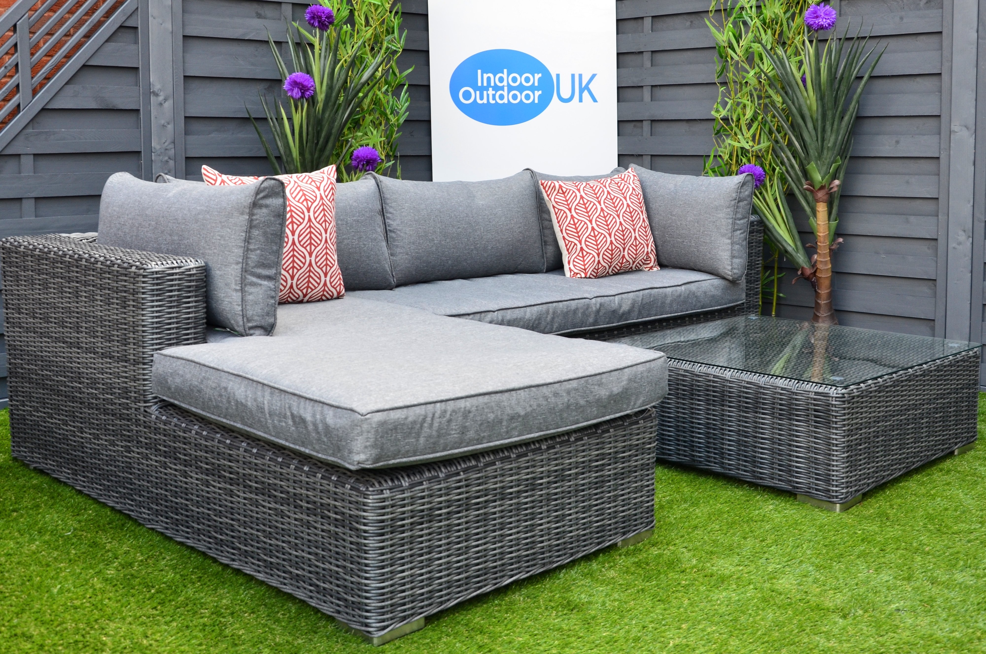 Burley Lounging Rattan Set- In Grey MID JULY