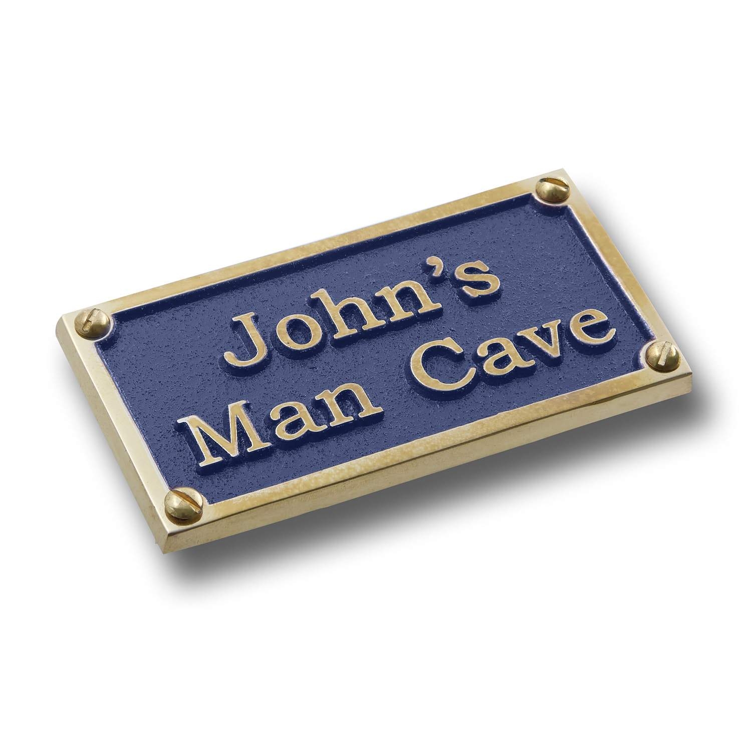 Custom Brass Man Cave Sign With Your Choice Of Name. Ideal Gift For Your Very Own Caveman