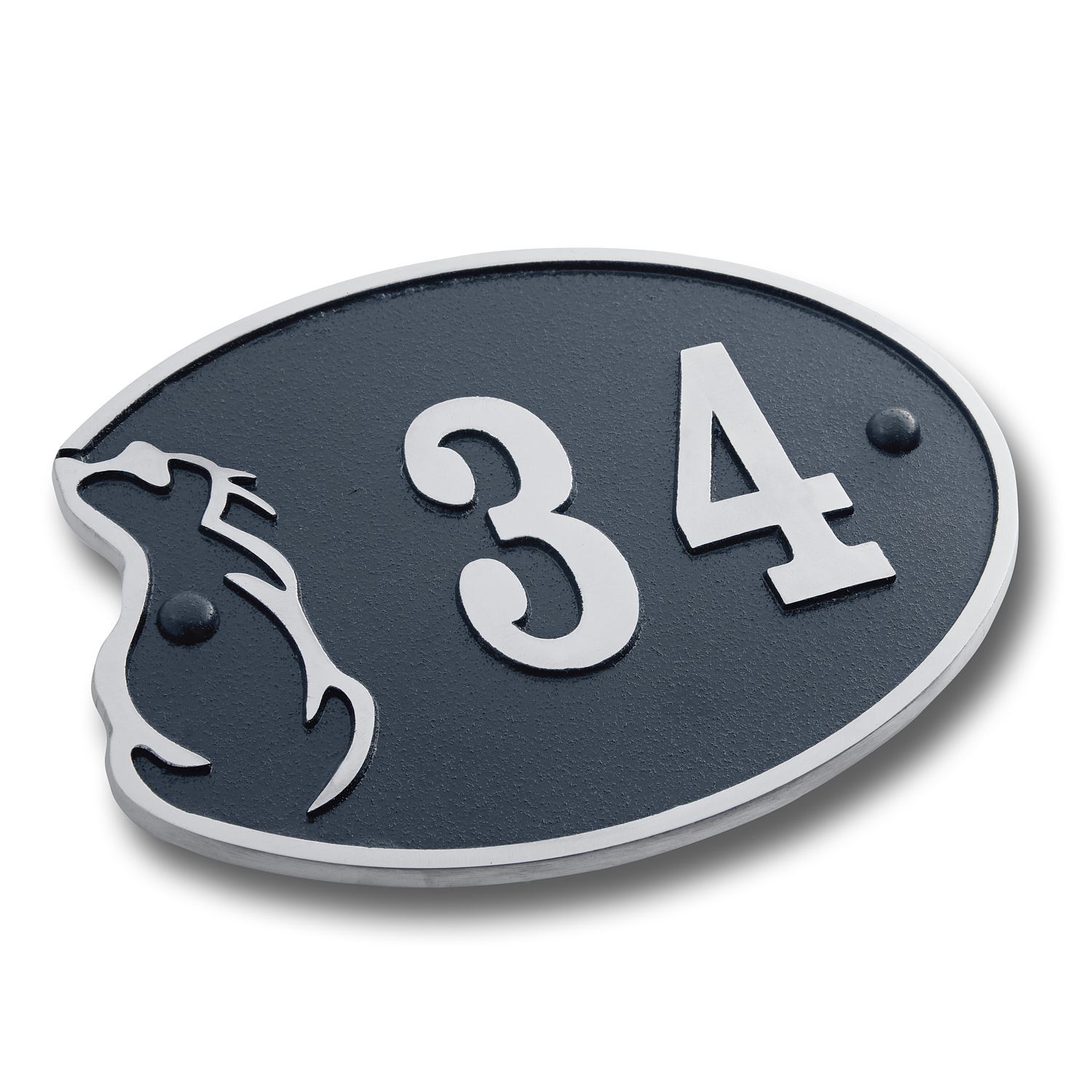 House Number Sign For Cat Lovers.  Cast Metal Personalised Home Or Mailbox Plaque With Oodles Of Colour, Number And Letter Options – Large Up To 5 Characters With Street/Family Name