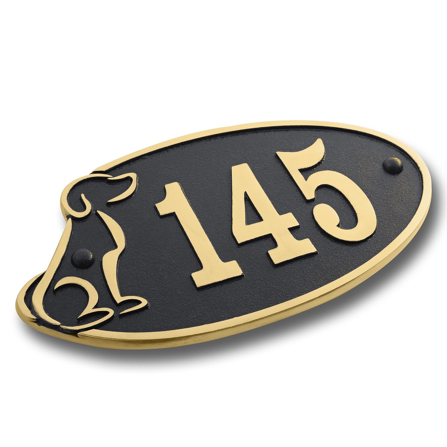 House Number Sign For Dog Lovers.  Cast Metal Personalised Home Or Mailbox Plaque – Large Up To 5 Characters