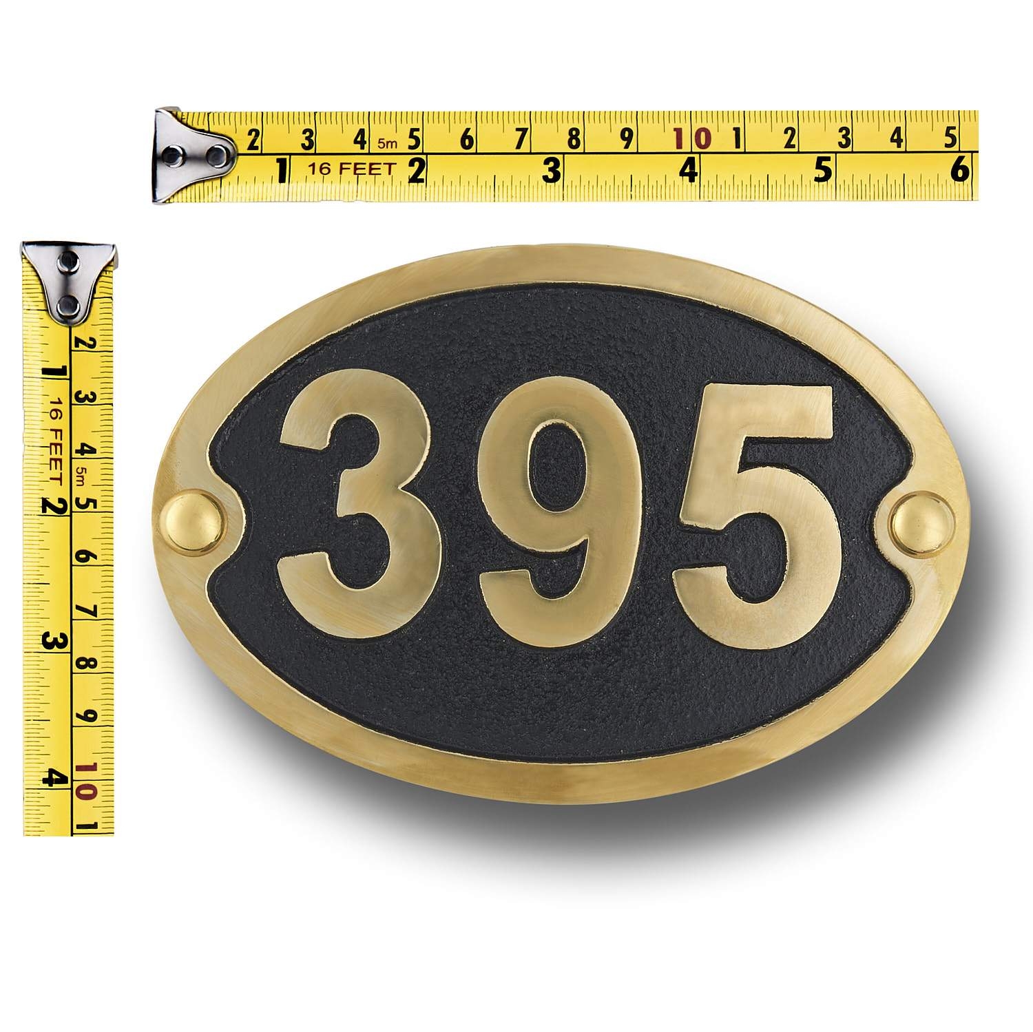 House Number Sign Traditional Oval.  Cast Metal Personalised Home Or Mailbox Plaque – Small (6″) Up To 3 Characters