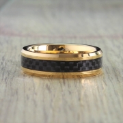The Gold Plated Third Dimension Tungsten 8mm Wide Wedding Wonder Ring UK S / US 9 – Rock Solid Rings