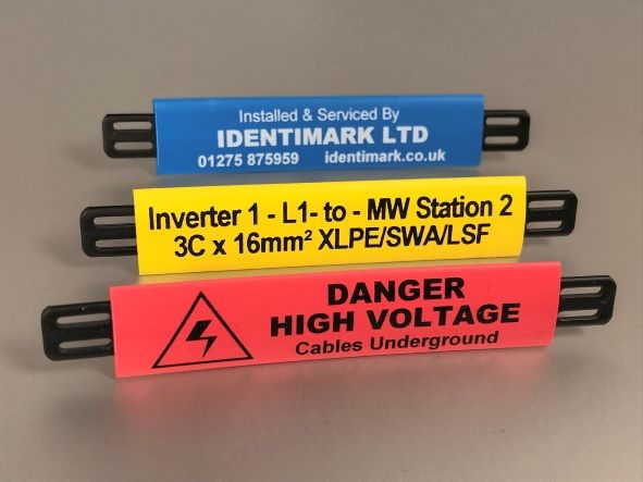 Carrier Cable Labels – Set of 150 Pcs Printed to Order, Brown / Wht / 110mm – Tie On Cable Labels UK