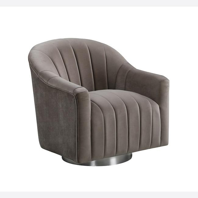 Plush Velvet Occasional Swivel Chair Cappuccino – By CGC Interiors