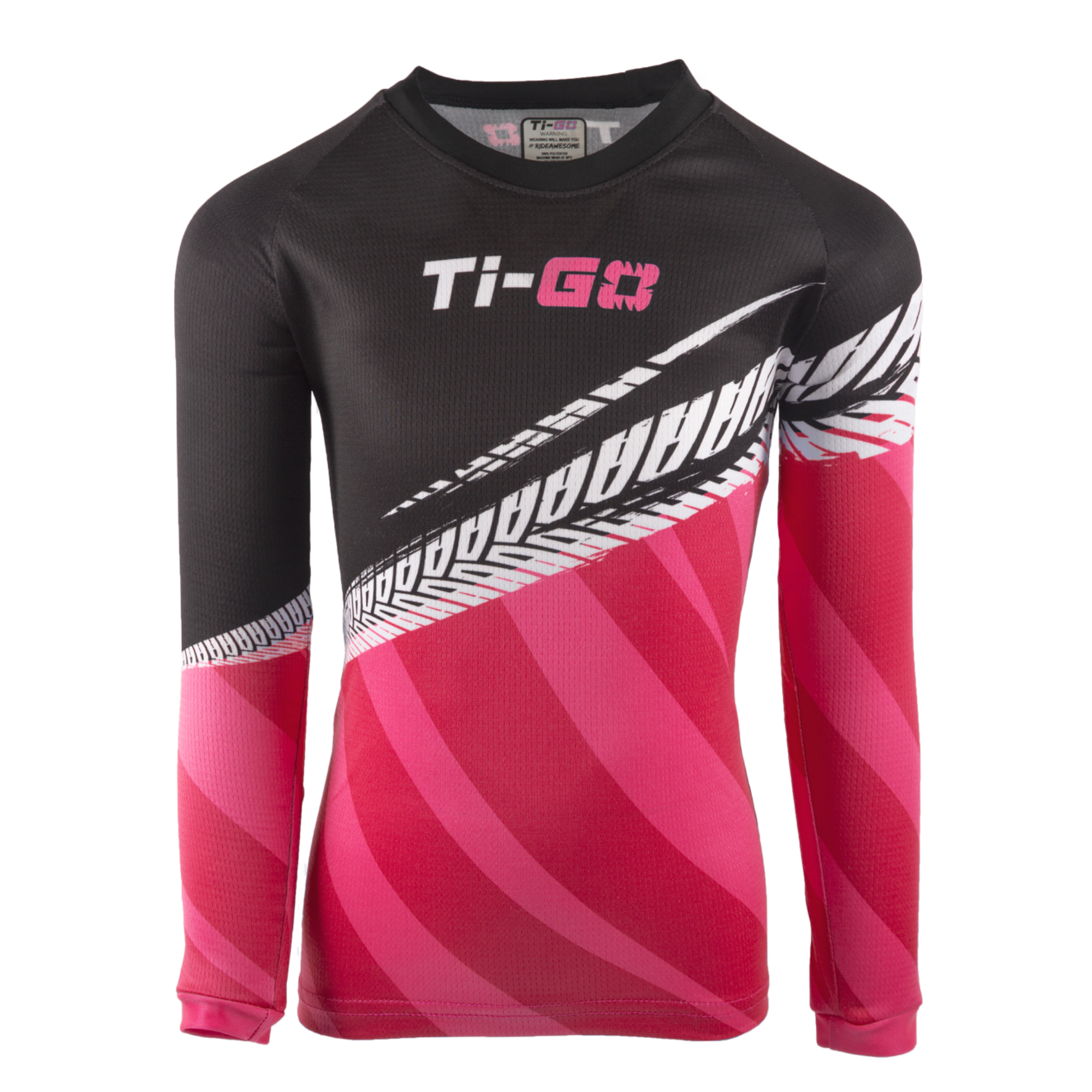 Ti-GO Kids Tech MTB Cycling Jersey 4 – 5 / Punchy Pink – Jersey, – Ti-GO