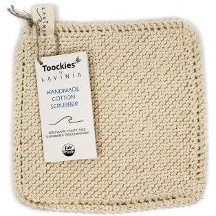 Toockies Organic Handknitted Scrubbers Single – Cream Cotton Scrubber – By Lavinia