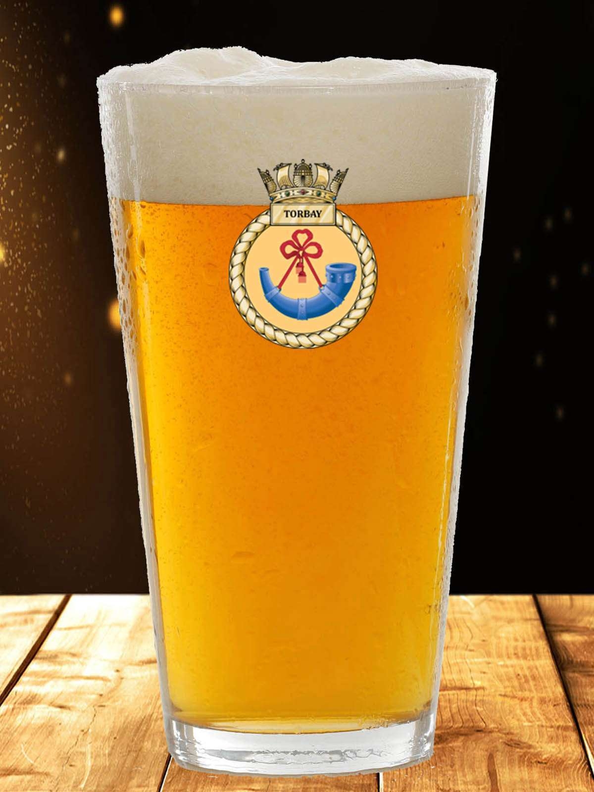 HMS Torbay – Pint Glass – Set Of 4 – Crafty Black Dog