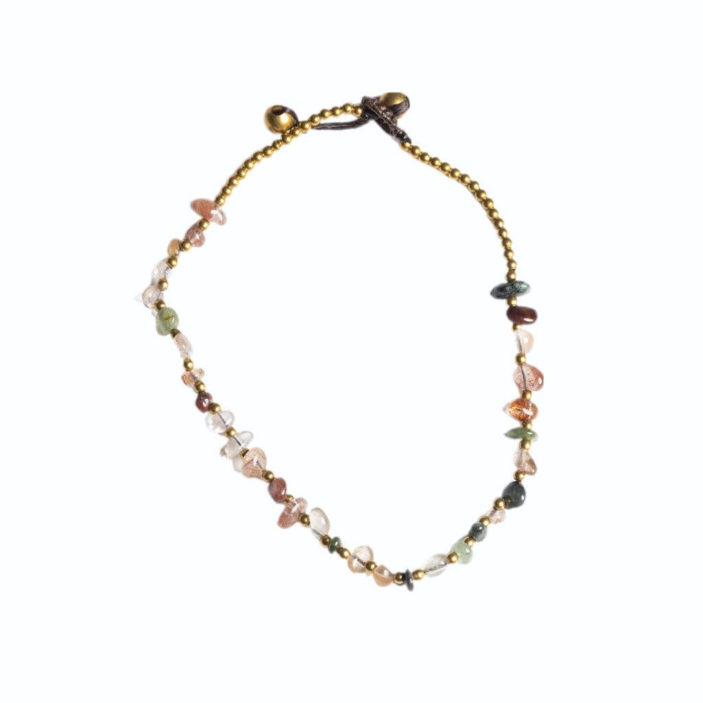 Tourmaline Crystal Healing Anklet – Organic – Rigtig Designs
