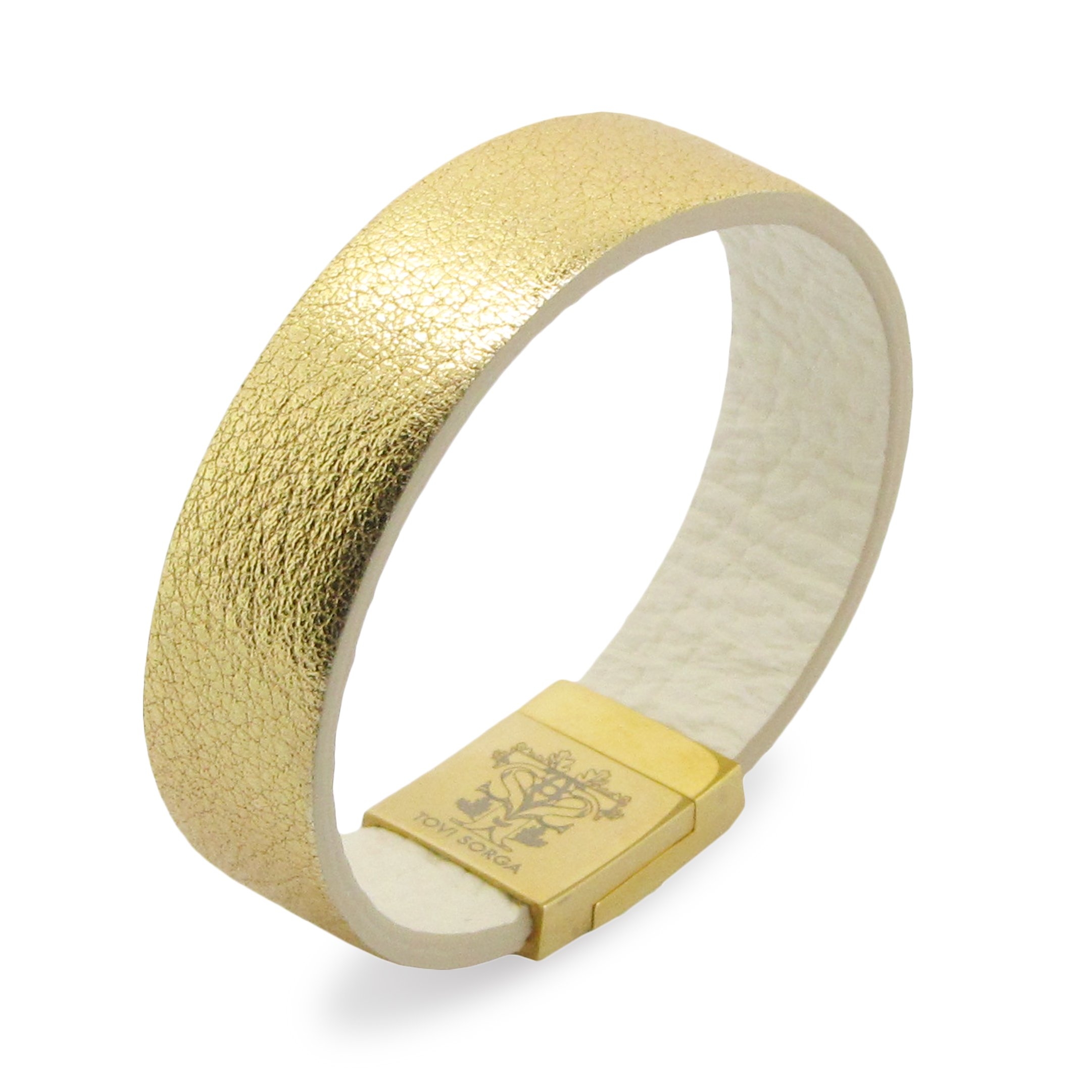 Leather Contactless Payment Bracelet: Plain Metallic Gold / Rose Gold – Extra-Small / Gold