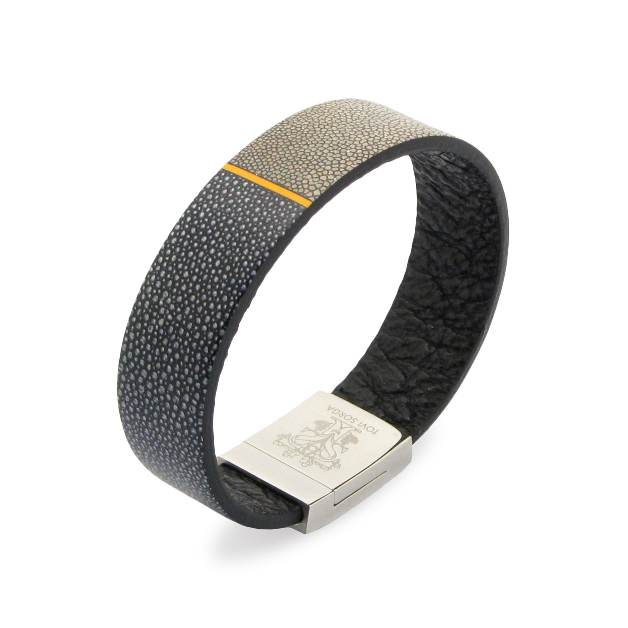 Leather Contactless Payment Bracelet: Ray Skin – Extra-Small / Grey
