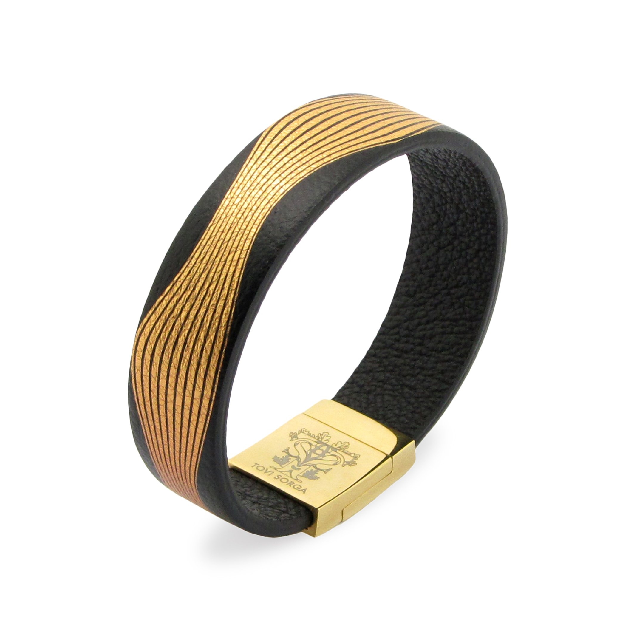 Leather Contactless Payment Bracelet: Rhythm – Extra-Small / Gold