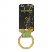 Leather Contactless Payment Key Fob – Black Jade – With Contactless Payment Chip / Jade