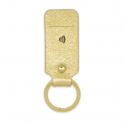 Leather Contactless Payment Key Fob – Gold – With Contactless Payment Chip / Gold