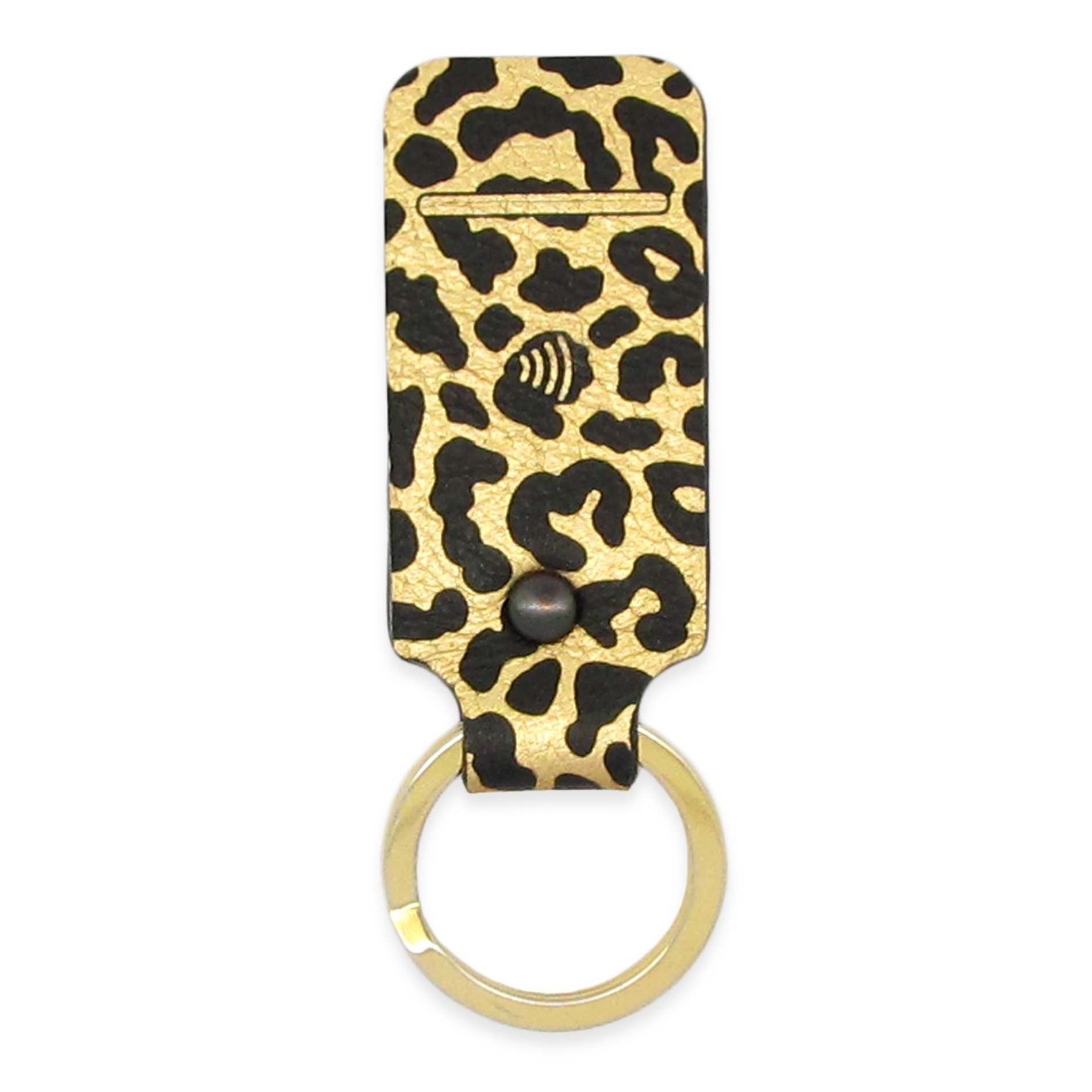 Leather Contactless Payment Key Fob – Leopard – With Contactless Payment Chip / Gold