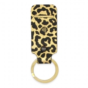 Leather Contactless Payment Key Fob – Leopard – With Contactless Payment Chip / Gold