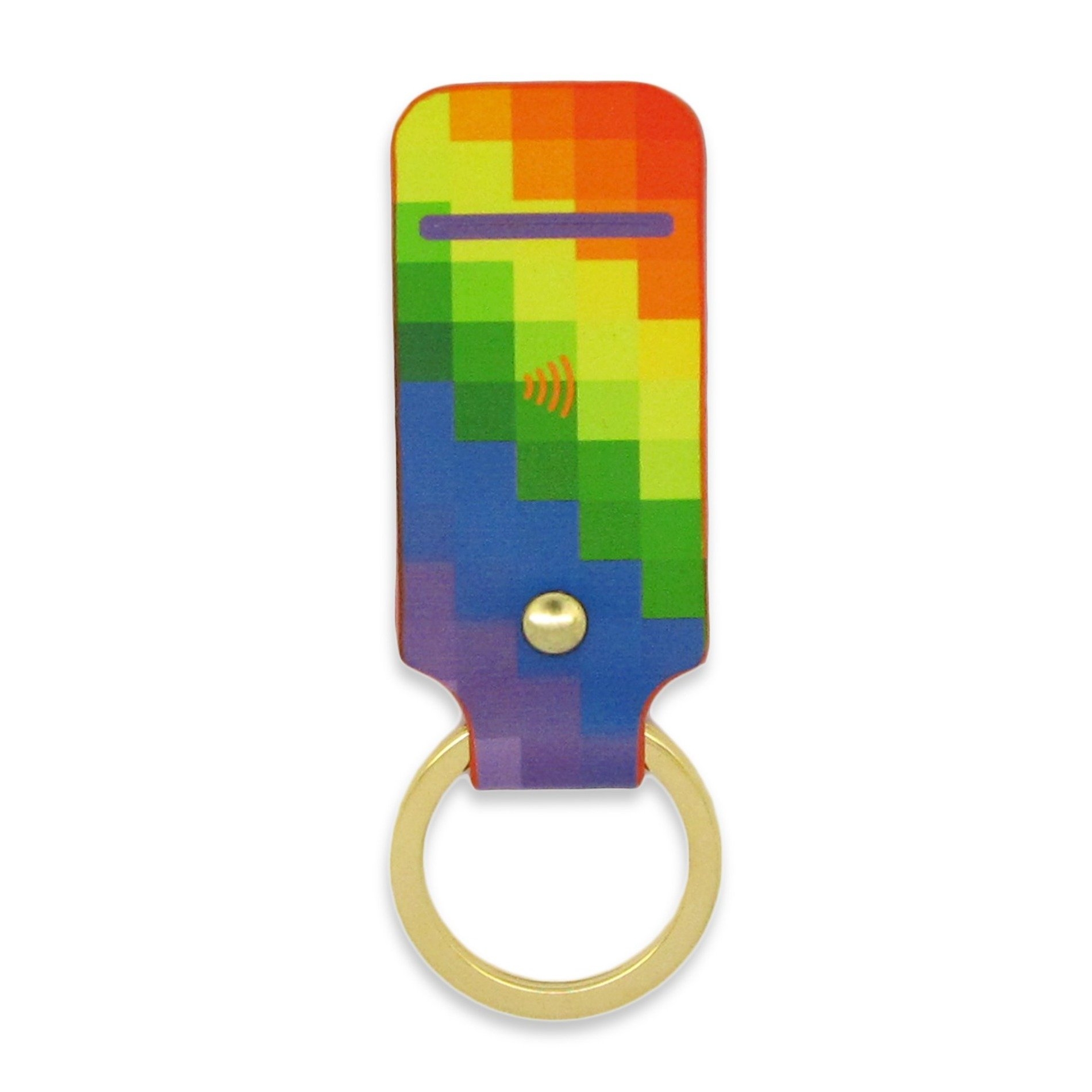 Leather Contactless Payment Key Fob – Rainbow for the National Health Service – With Contactless Payment Chip / Multicolour