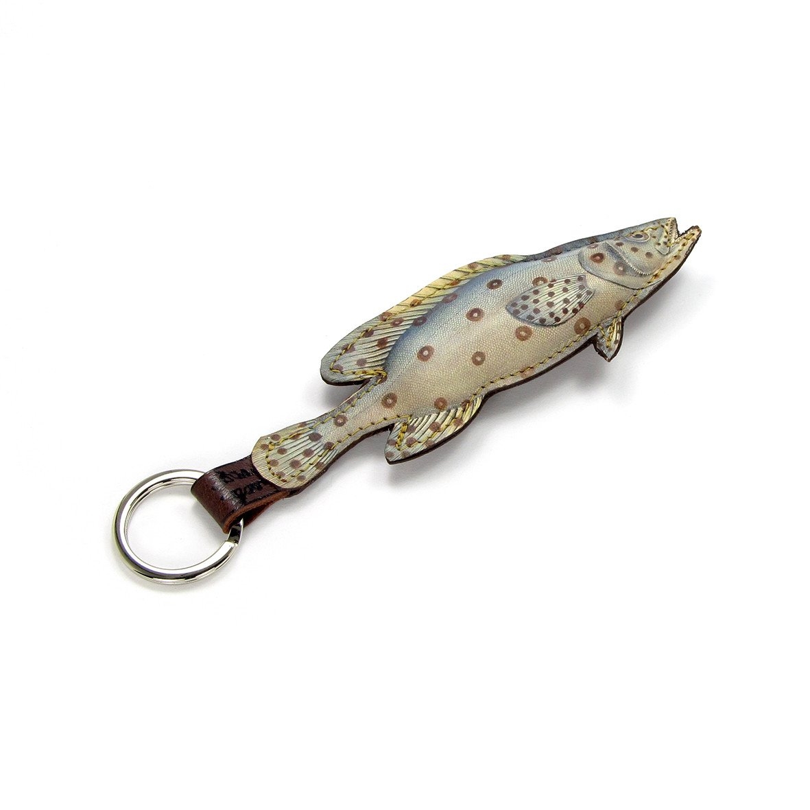 Leather Key Ring – Trout Fish – Blue