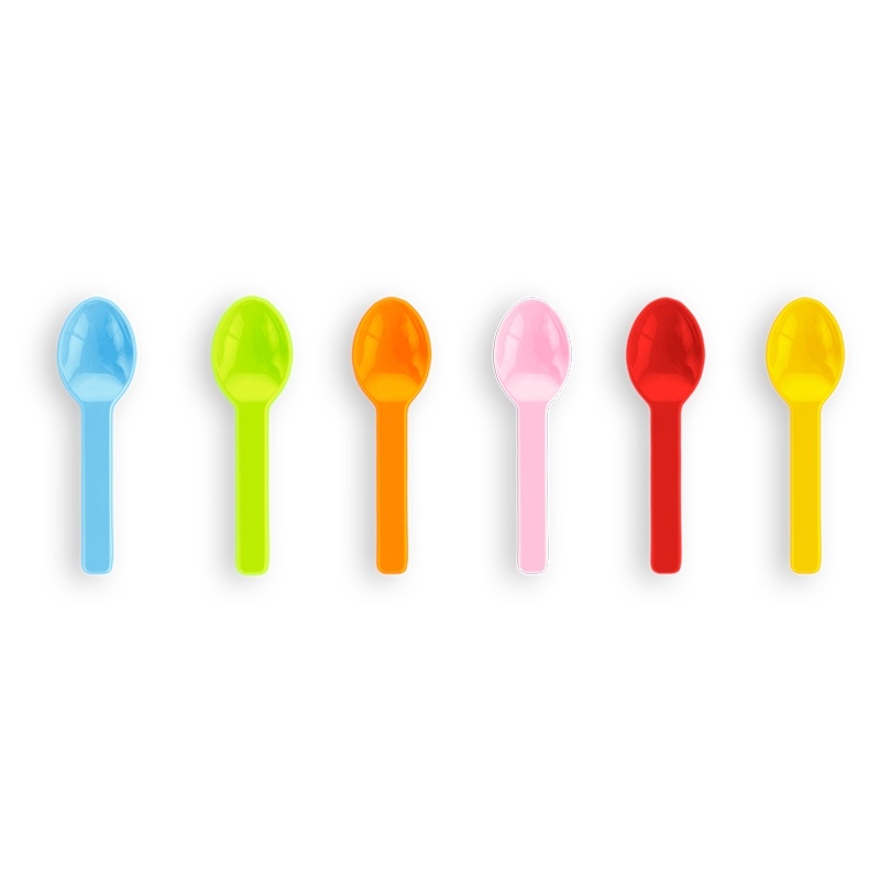 3in compostable PLA tutti frutti icecream spoon – Pack (100)