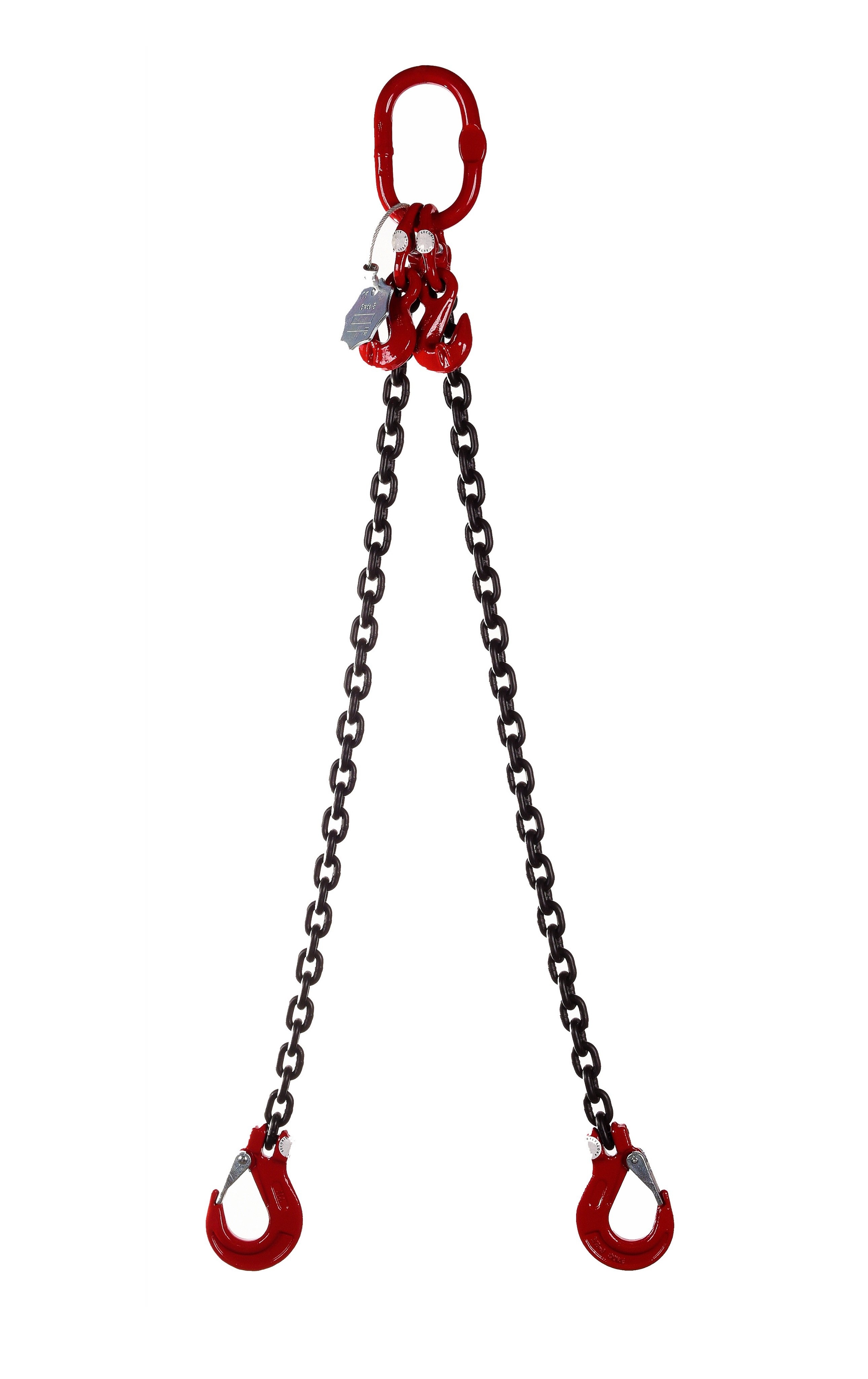 2 Leg 2.8 tonne 8mm Lifting Chain Sling with choice of length and hooks – With Shortening Hook – 6mtr – Clevis Sling Hook – Chain Slings – WSB