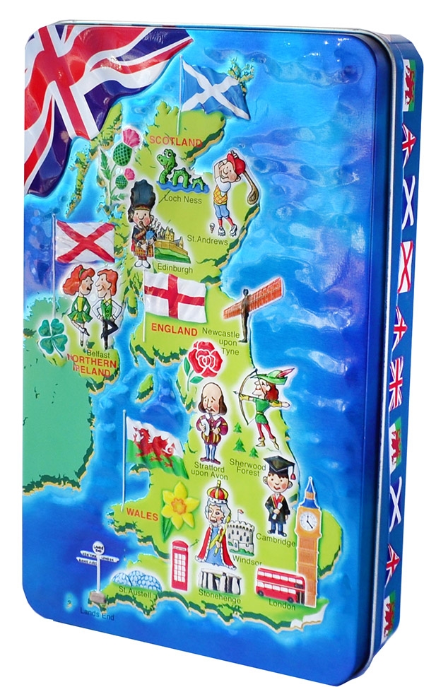 United Kingdom Map – 300g Vanilla fudge – Churchills Confectionary