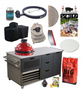 Kamado Joe – Classic 2 Stand Alone Bundle with – Kamado Space Infinite Island – Carbon Grey – Bright and Shine