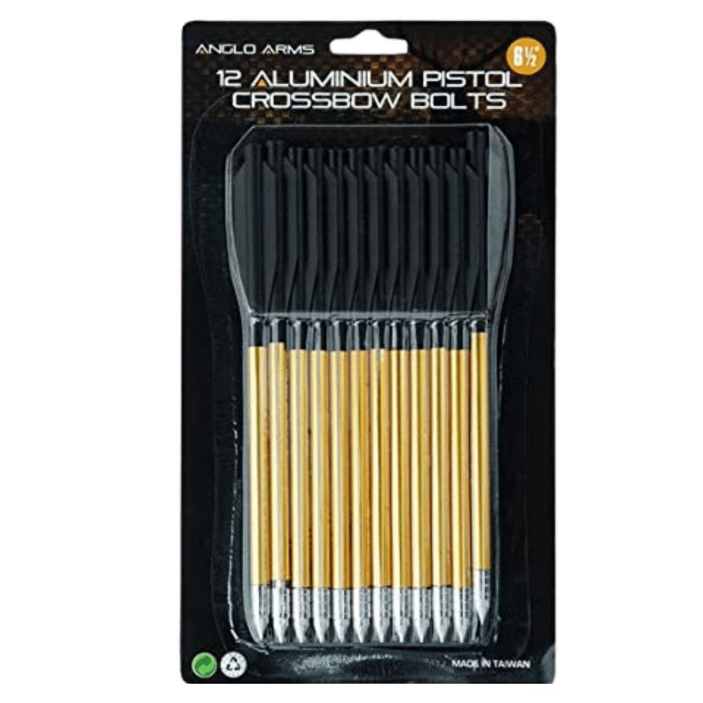 Anglo Arms 6.5″ Aluminium Pistol Crossbow Bolts – 12 Pack – Crossbow Bolts – Tactical Archery UK