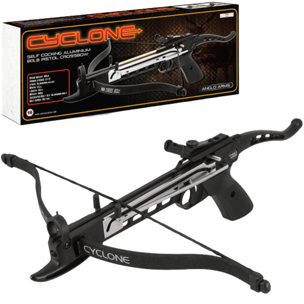 Anglo Arms Cyclone 80lb Self Cocking Aluminium Pistol Crossbow Kit – Tactical Archery UK