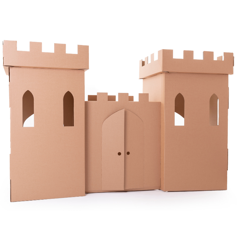 Kid-Eco Castle – Brown – Eco Friendly & Customisable Playhouses – Kid Eco Crafts – Colour In Cardboard Playhouses