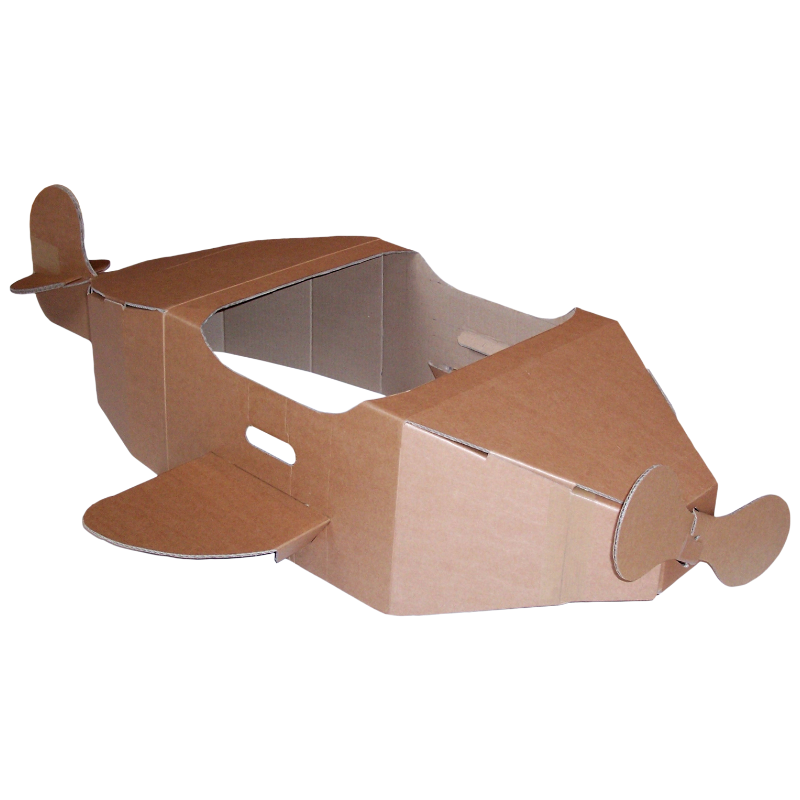 Kid-Eco Aeroplane – Brown – Eco Friendly & Customisable Playhouses – Kid Eco Crafts – Colour In Cardboard Playhouses