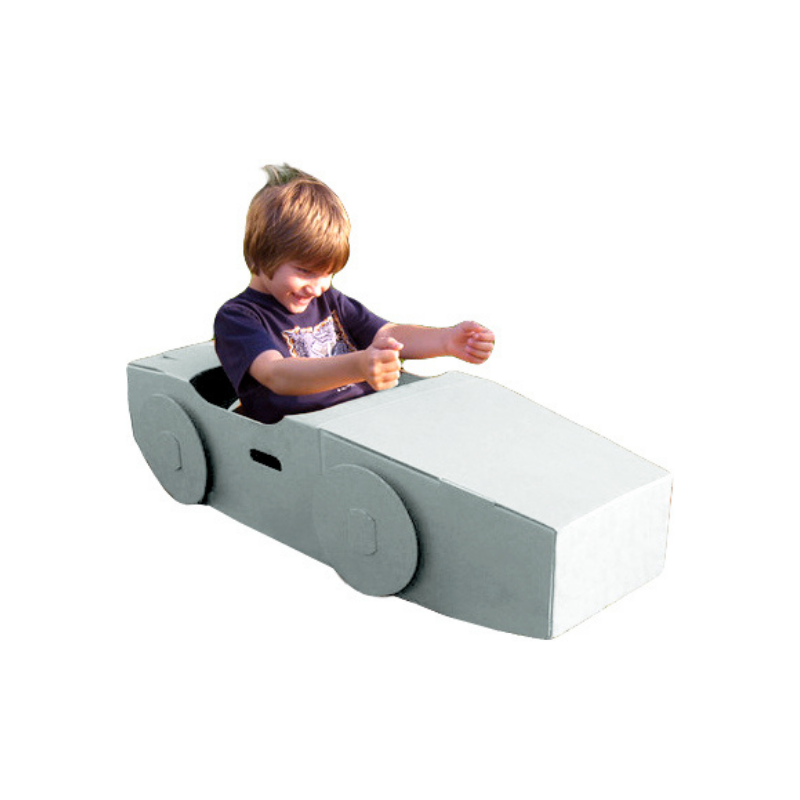 Kid-Eco Racing Car – White – Eco Friendly & Customisable Playhouses – Kid Eco Crafts – Colour In Cardboard Playhouses