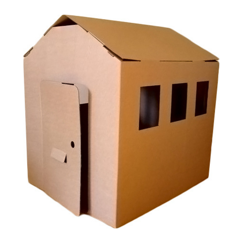 Kid-Eco Shed – Brown – Eco Friendly & Customisable Playhouses – Kid Eco Crafts – Colour In Cardboard Playhouses
