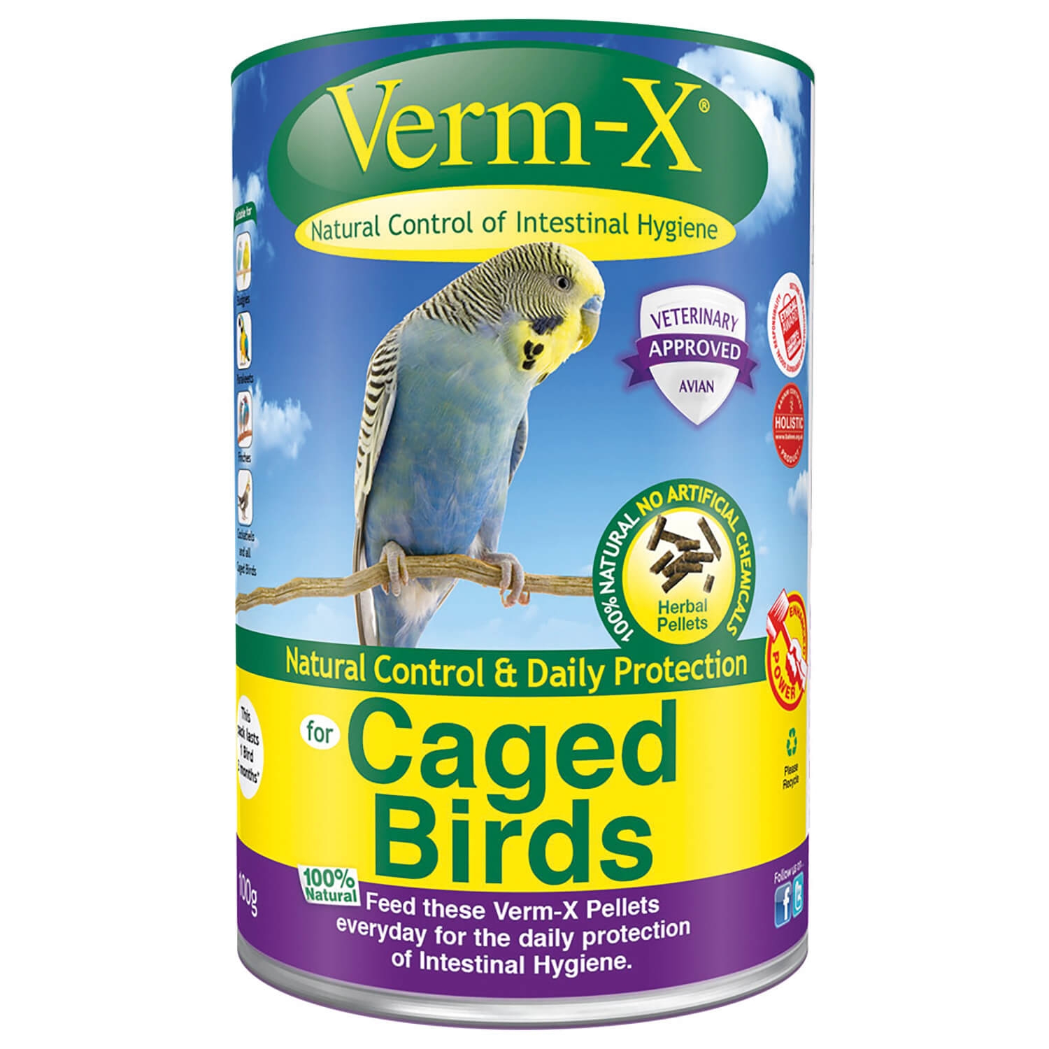 VERM-X HERBAL PELLETS FOR CAGED BIRDS  100g