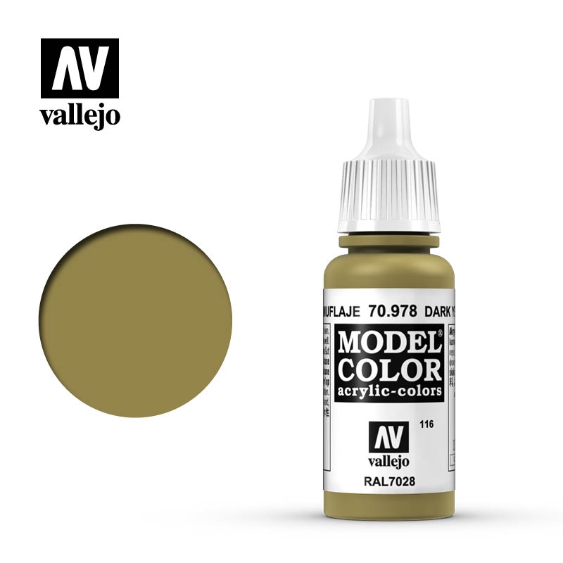 Vallejo 17ml Model Color – Dark Yellow acrylic paint – # 978 – Model Hobbies